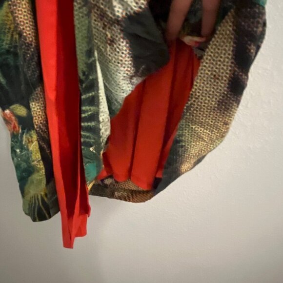 Anthropologie‎ Eva Franco Oroya Dress Surplice Neckline Orange Sash Size 4 - Picture 11 of 13